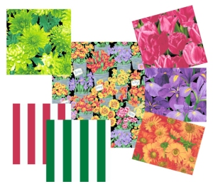 Fabrics included in our Fresh Market Flowers Collection from Andover Fabrics.