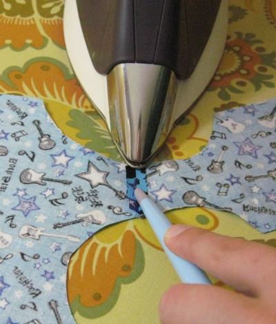 Pressing seams open with the heat resistant stiletto.